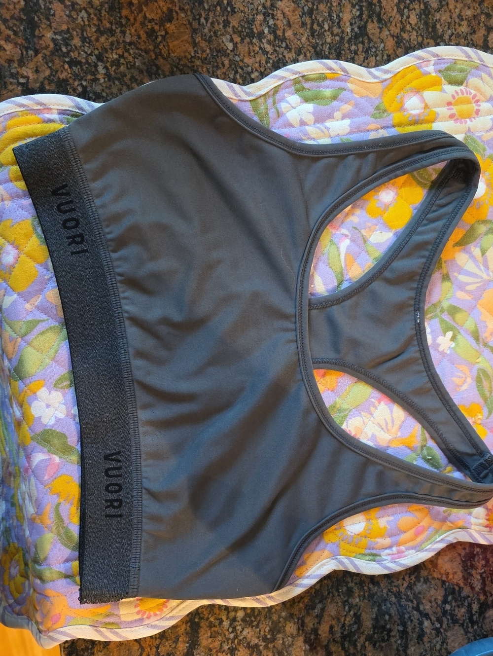 Vuori Charcoal Gray Racerback Sports Bra